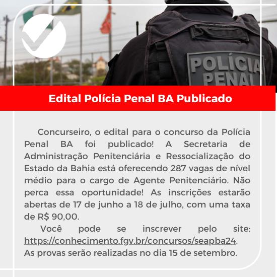 Você está visualizando atualmente Concurso Polícia Penal Bahia