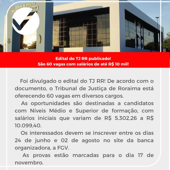 Leia mais sobre o artigo Concurso Público para o Tribunal de Justiça do Estado de Roraima