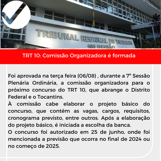 Você está visualizando atualmente TRT 10: Comissão Organizadora é formada